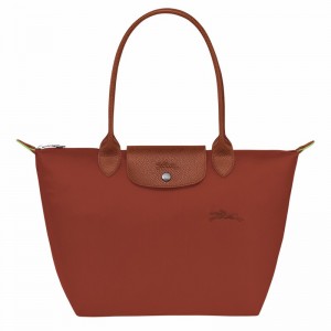 Longchamp Le Pliage Green M Tote Tassen Dames Bruin Belgium | L2605919404