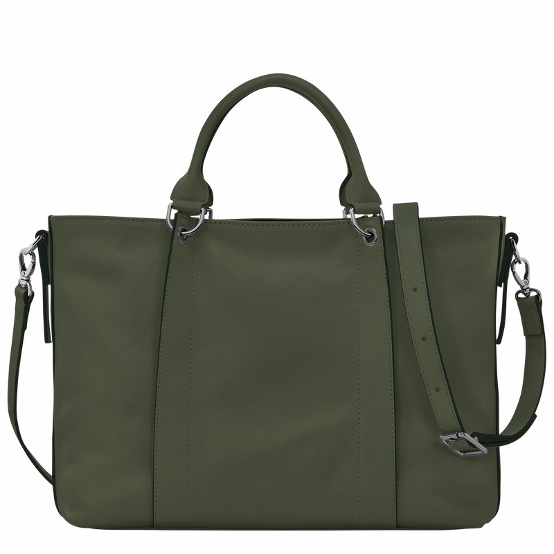 Longchamp 3D L Handtas Dames Khaki Belgium | 10198HCV292