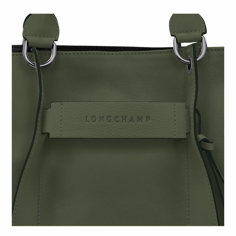 Longchamp 3D L Handtas Dames Khaki Belgium | 10198HCV292