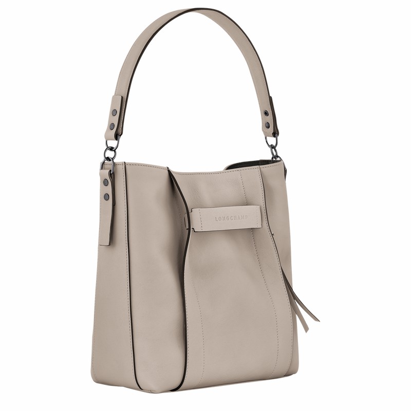 Longchamp 3D M Hobo Tas Dames Grijs Belgium | 10225HCV299