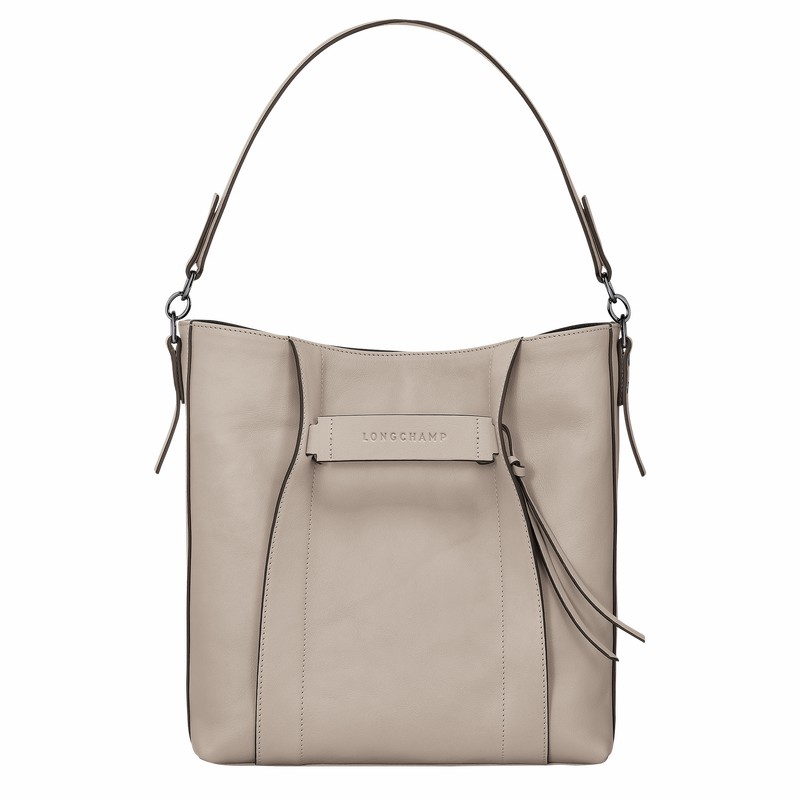 Longchamp 3D M Hobo Tas Dames Grijs Belgium | 10225HCV299