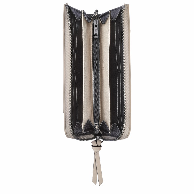 Longchamp 3D Zip around Portefeuille Dames Grijs Belgium | L3418HCV299