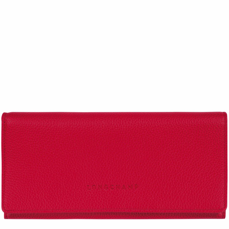 Longchamp Le FOULONNÉ Continental Portefeuille Dames Rood Belgium | L3044021C39