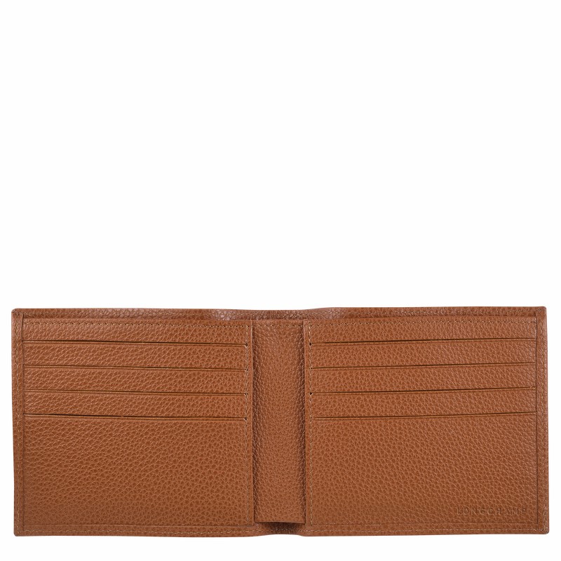 Longchamp Le FOULONNÉ Portefeuille Dames Caramel Belgium | L3508021F72