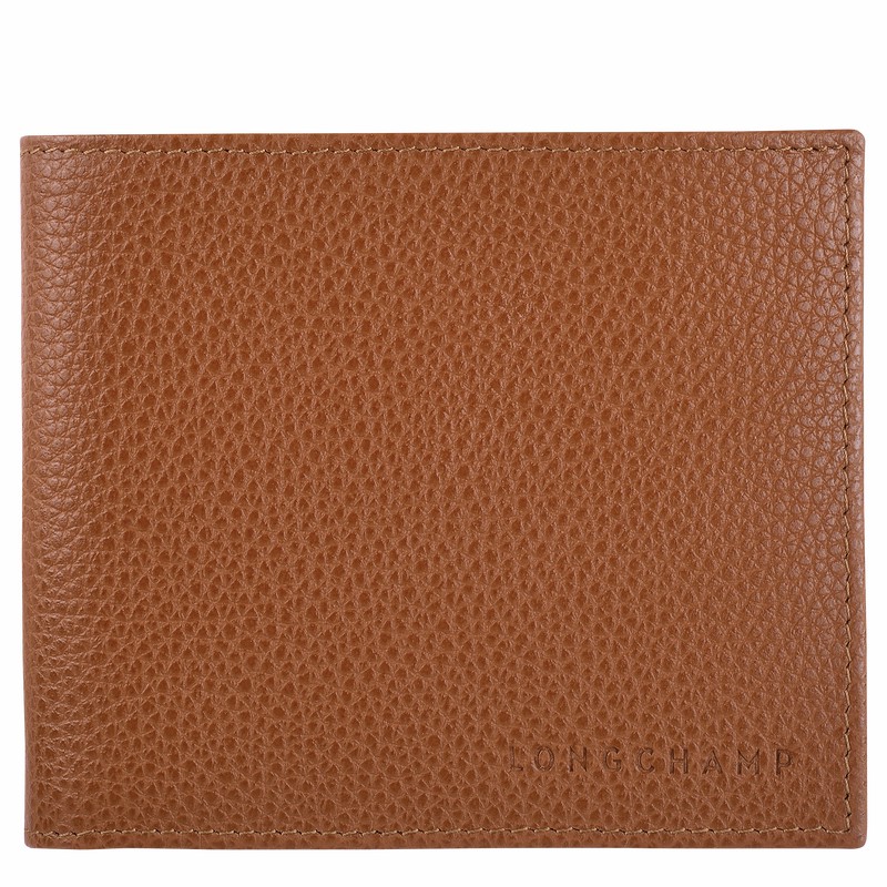 Longchamp Le FOULONNÉ Portefeuille Dames Caramel Belgium | L3508021F72