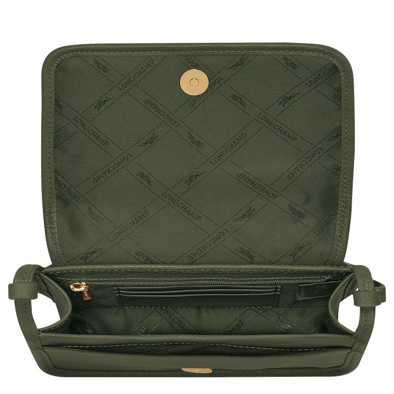 Longchamp Le FOULONNÉ XS Clutch Dames Khaki Belgium | 10133021892