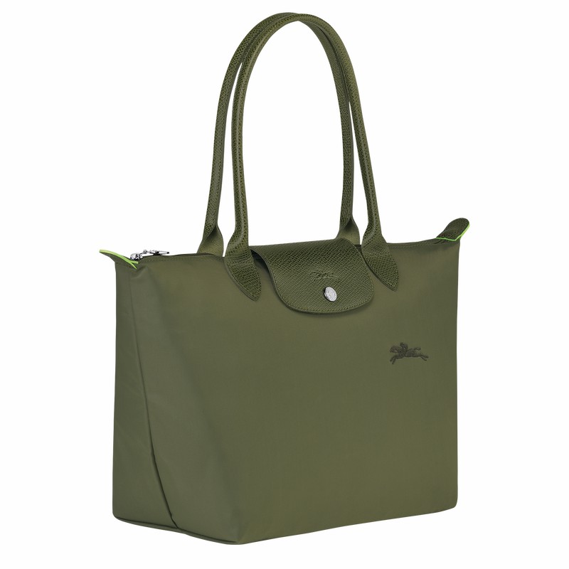 Longchamp Le Pliage Green M Tote Tassen Dames Groen Belgium | L2605919479