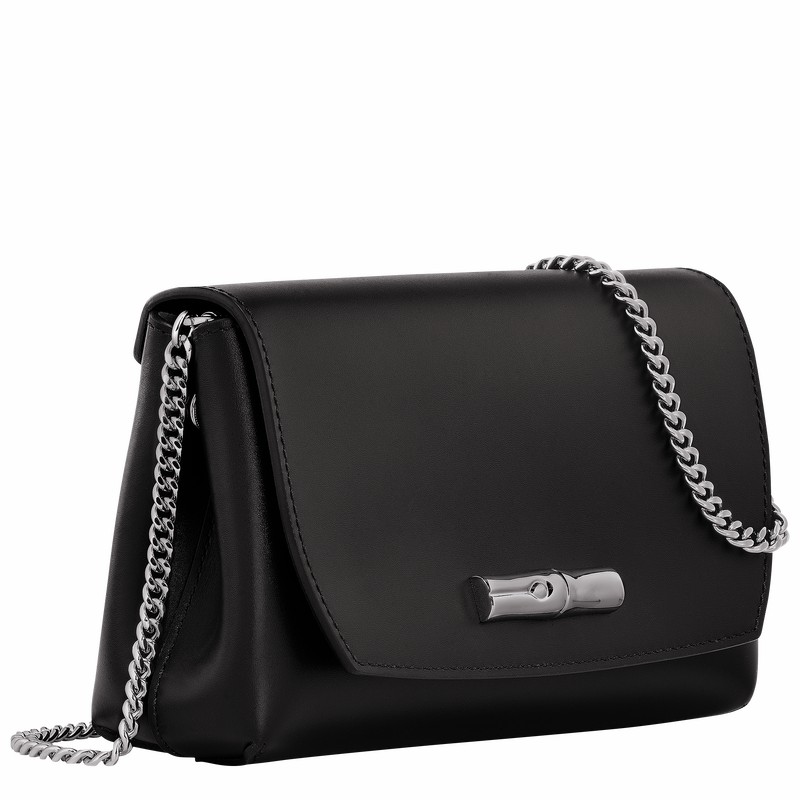 Longchamp Le Roseau Clutch Dames Zwart Belgium | 10191HCN001