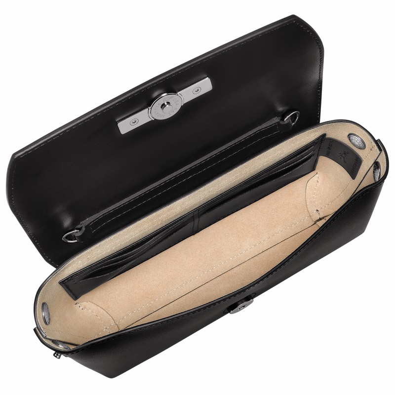 Longchamp Le Roseau Clutch Dames Zwart Belgium | 10191HCN001