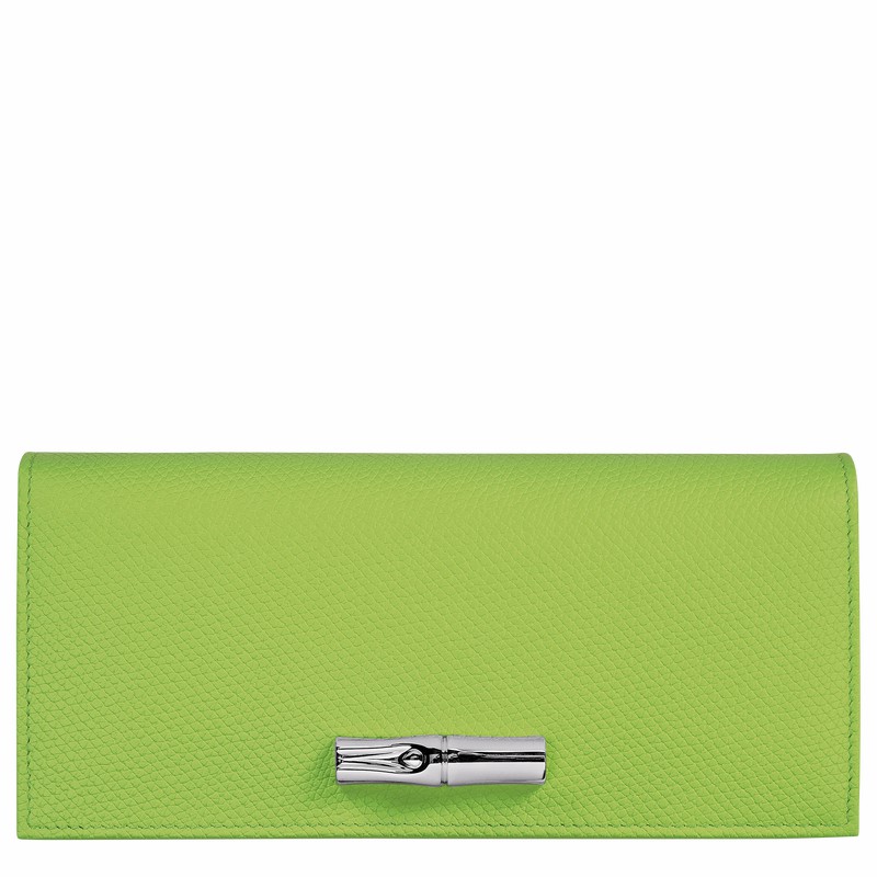 Longchamp Le Roseau Flap Portefeuille Dames Groen Belgium | L3044HFP355