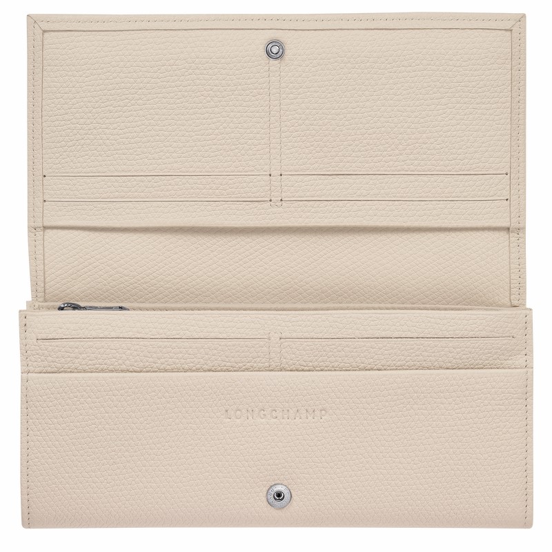 Longchamp Le Roseau Flap Portefeuille Dames Wit Belgium | L3044HFP555