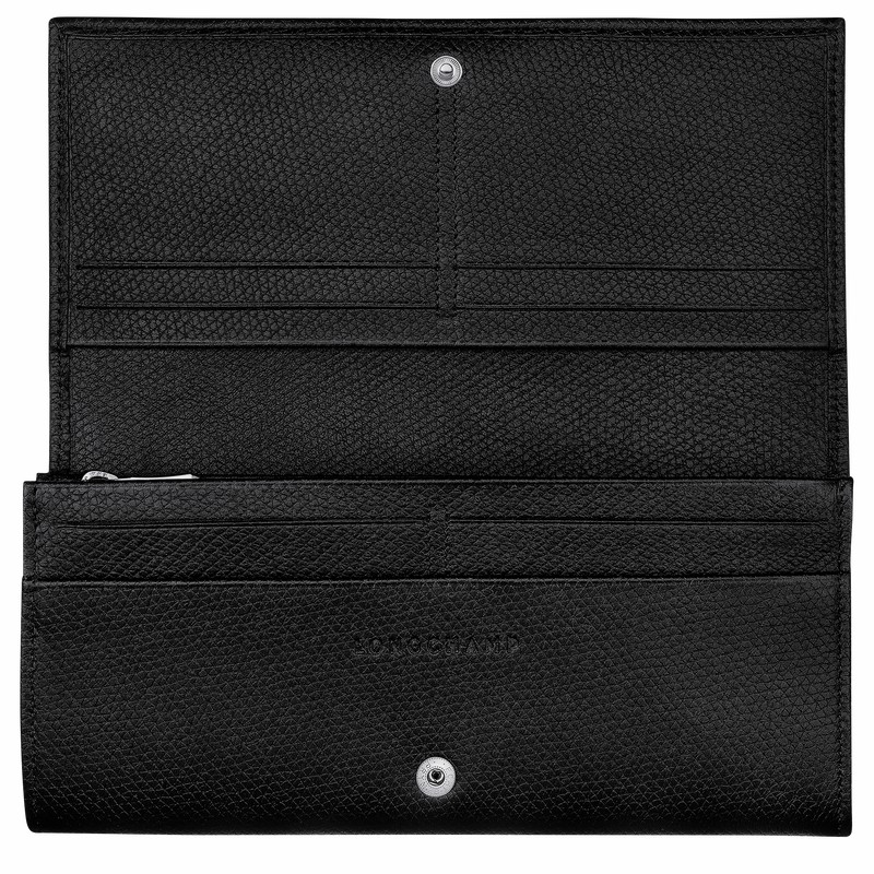 Longchamp Le Roseau Flap Portefeuille Dames Zwart Belgium | L3044HFP001