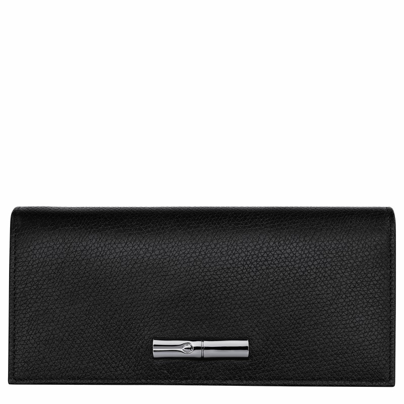 Longchamp Le Roseau Flap Portefeuille Dames Zwart Belgium | L3044HFP001