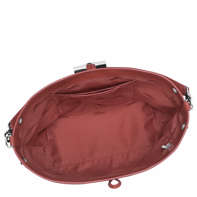 Longchamp Le Roseau M Schoudertas Dames Bruin Belgium | 10281HFP404